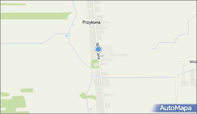 Przykona, Słoneczna, mapa Przykona