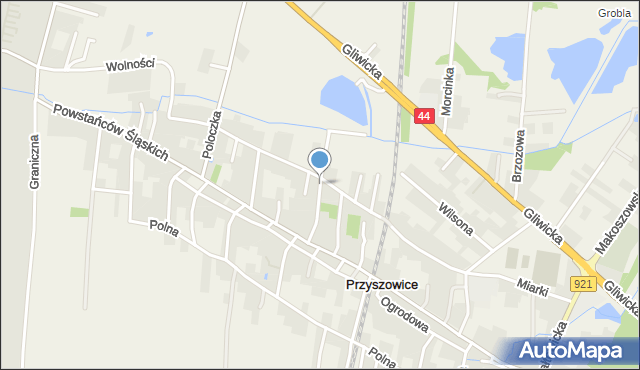 Przyszowice, Słoneczna, mapa Przyszowice