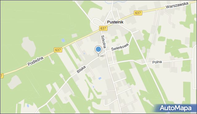 Pustelnik gmina Stanisławów, Słoneczna, mapa Pustelnik gmina Stanisławów