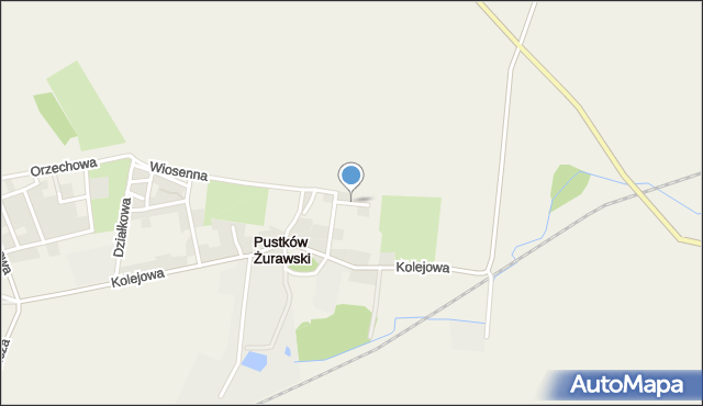 Pustków Żurawski, Słoneczna, mapa Pustków Żurawski