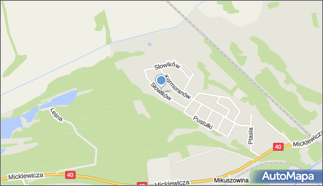 Pyskowice powiat gliwicki, Słowików, mapa Pyskowice powiat gliwicki