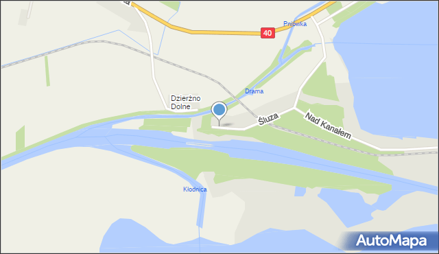 Pyskowice powiat gliwicki, Śluza, mapa Pyskowice powiat gliwicki