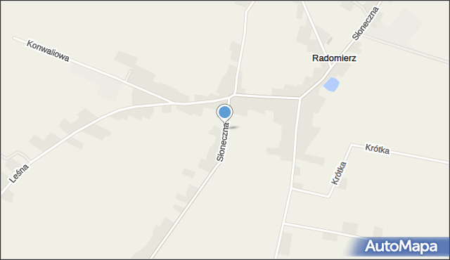 Radomierz gmina Przemęt, Słoneczna, mapa Radomierz gmina Przemęt