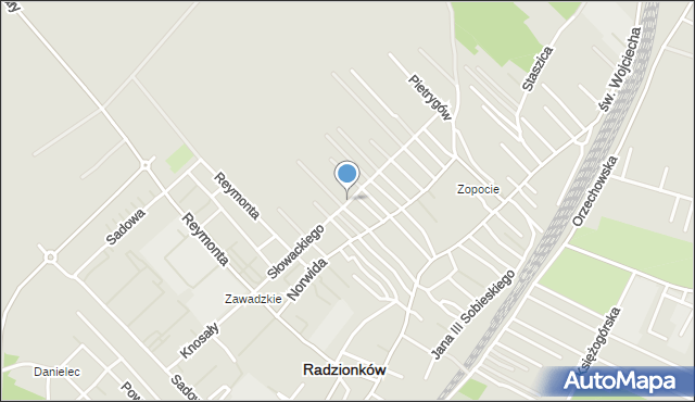 Radzionków, Słowackiego Juliusza, mapa Radzionków