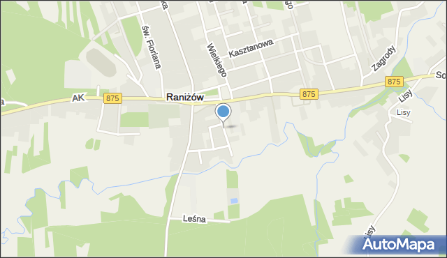 Raniżów, Słowackiego Juliusza, mapa Raniżów