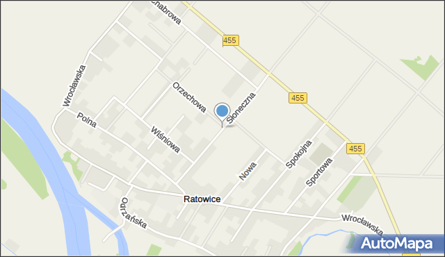 Ratowice gmina Czernica, Słoneczna, mapa Ratowice gmina Czernica