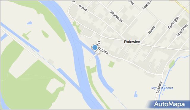 Ratowice gmina Czernica, Śluza, mapa Ratowice gmina Czernica