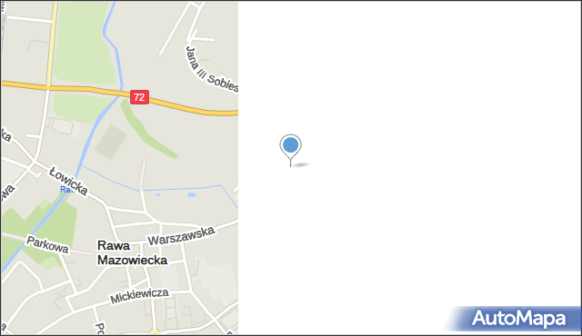 Rawa Mazowiecka, Słoneczna, mapa Rawa Mazowiecka