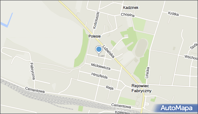 Rejowiec Fabryczny, Słowackiego Juliusza, mapa Rejowiec Fabryczny