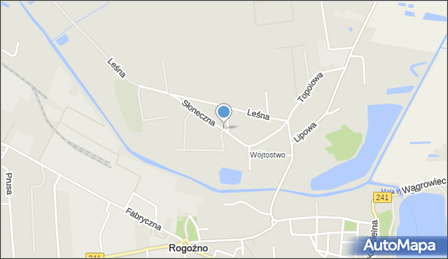 Rogoźno powiat obornicki, Słoneczna, mapa Rogoźno powiat obornicki