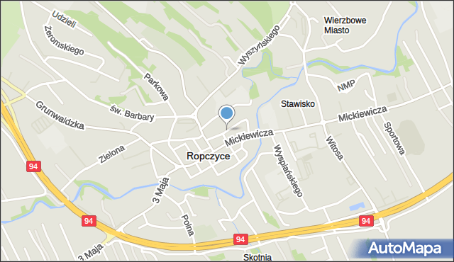 Ropczyce, Słowackiego Juliusza, mapa Ropczyce