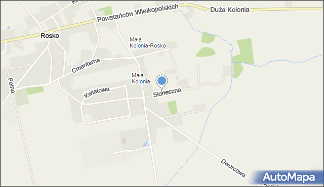 Rosko, Słoneczna, mapa Rosko