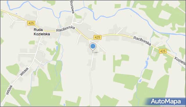 Ruda Kozielska, Słoneczna, mapa Ruda Kozielska