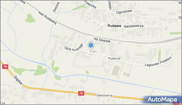 Rudawa gmina Zabierzów, Słoneczna, mapa Rudawa gmina Zabierzów