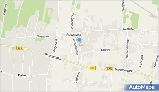 Rudziczka gmina Suszec, Słowików, mapa Rudziczka gmina Suszec