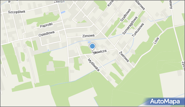 Rusiec gmina Nadarzyn, Słowicza, mapa Rusiec gmina Nadarzyn
