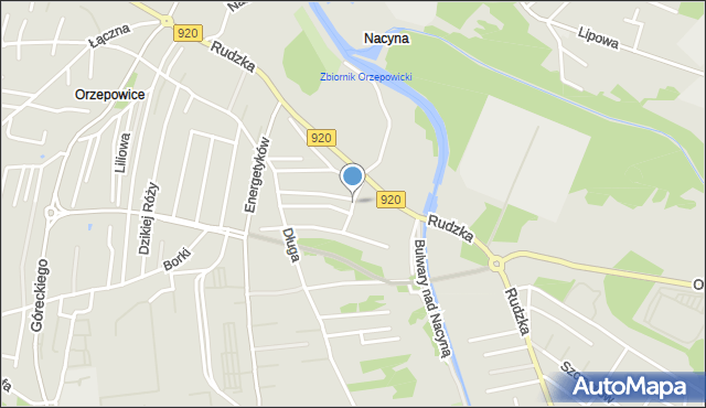 Rybnik, Słonecznikowa, mapa Rybnika