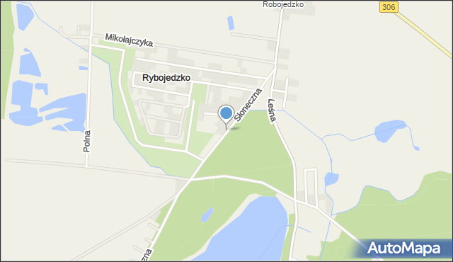 Rybojedzko gmina Stęszew, Słoneczna, mapa Rybojedzko gmina Stęszew