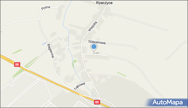 Rzeczyce gmina Rudziniec, Słoneczna, mapa Rzeczyce gmina Rudziniec