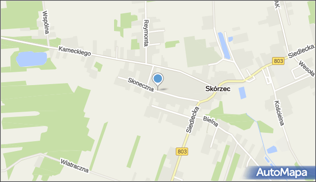 Skórzec powiat siedlecki, Słoneczna, mapa Skórzec powiat siedlecki