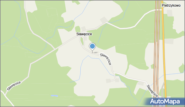 Sławęcice gmina Szczecinek, Sławęcice, mapa Sławęcice gmina Szczecinek