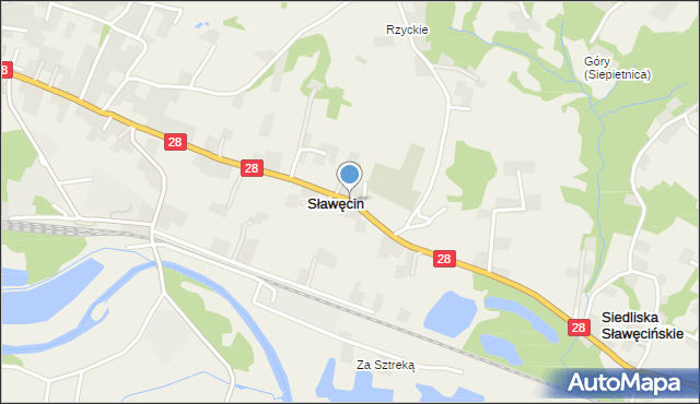 Sławęcin gmina Skołyszyn, Sławęcin, mapa Sławęcin gmina Skołyszyn