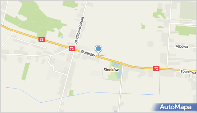 Słodków gmina Turek, Słodków, mapa Słodków gmina Turek