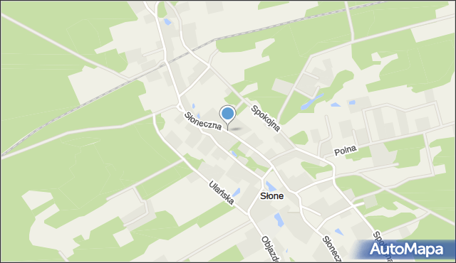 Słone gmina Świdnica, Słoneczna, mapa Słone gmina Świdnica