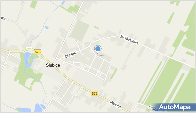 Słubice powiat płocki, Słoneczna, mapa Słubice powiat płocki