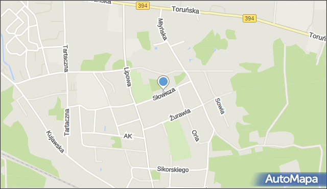 Solec Kujawski, Słowicza, mapa Solec Kujawski