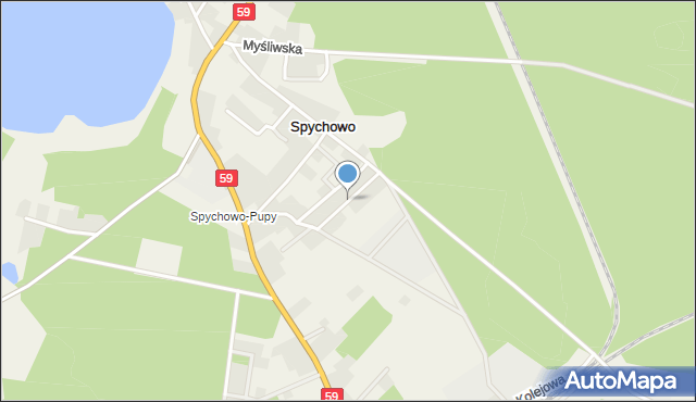 Spychowo, Słoneczna, mapa Spychowo