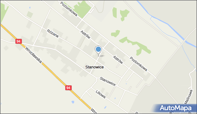 Stanowice gmina Oława, Słonecznikowa, mapa Stanowice gmina Oława