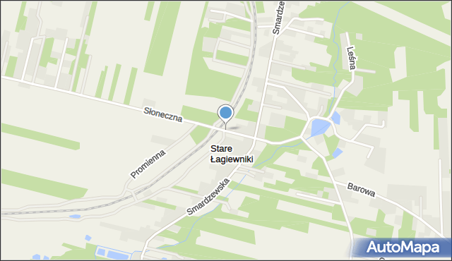 Stare Łagiewniki, Słoneczna, mapa Stare Łagiewniki