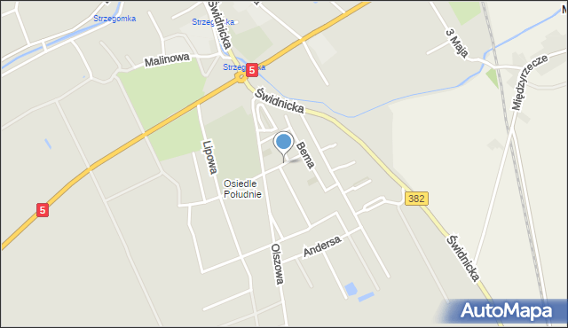 Strzegom powiat świdnicki, Słoneczna, mapa Strzegom powiat świdnicki