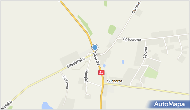 Suchorze, Słupska, mapa Suchorze