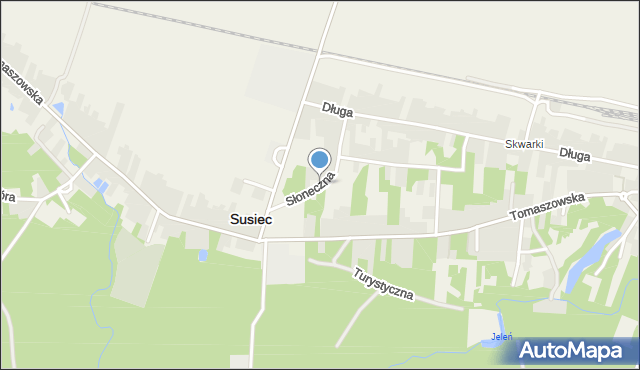 Susiec, Słoneczna, mapa Susiec