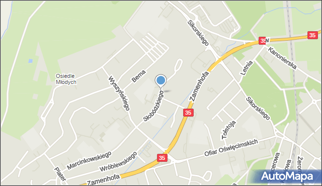 Świdnica, Słobódzkiego Mieczysława Kozara, mapa Świdnicy