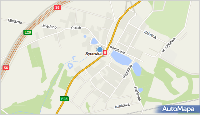 Sycewice, Słupska, mapa Sycewice