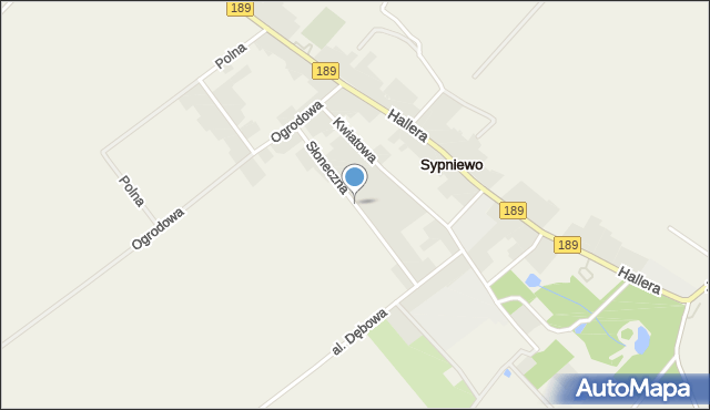 Sypniewo gmina Więcbork, Słoneczna, mapa Sypniewo gmina Więcbork