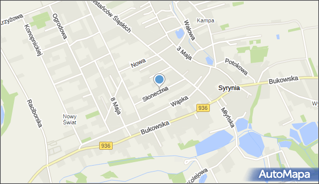 Syrynia, Słoneczna, mapa Syrynia