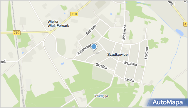 Szadkowice-Ogrodzim, Słowiańska, mapa Szadkowice-Ogrodzim