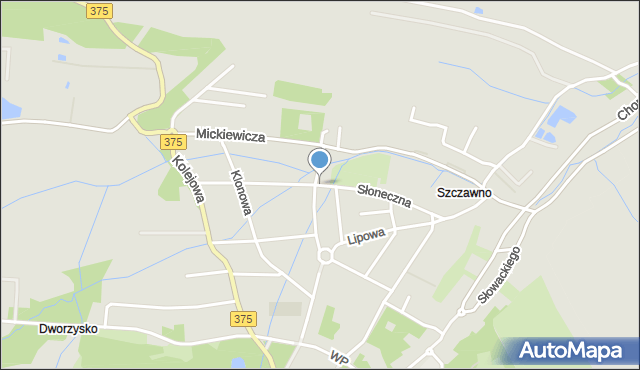 Szczawno-Zdrój, Słoneczna, mapa Szczawno-Zdrój