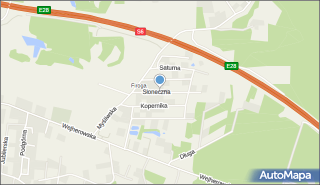 Szemud, Słoneczna, mapa Szemud