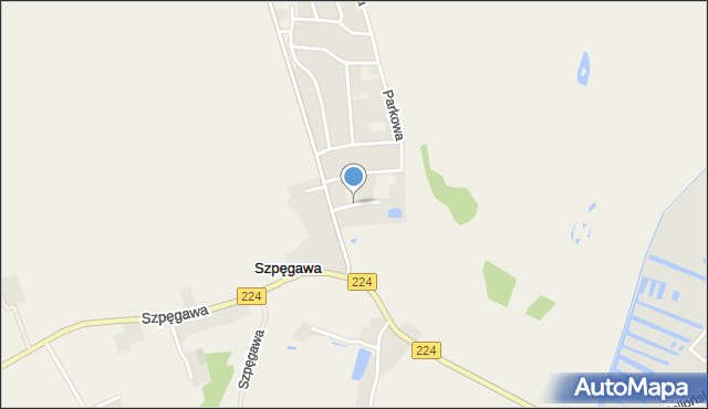 Szpęgawa, Słoneczna, mapa Szpęgawa