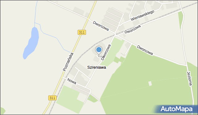 Szreniawa gmina Komorniki, Słoneczna, mapa Szreniawa gmina Komorniki