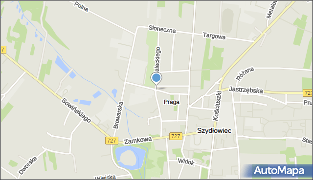 Szydłowiec, Słomiana, mapa Szydłowiec