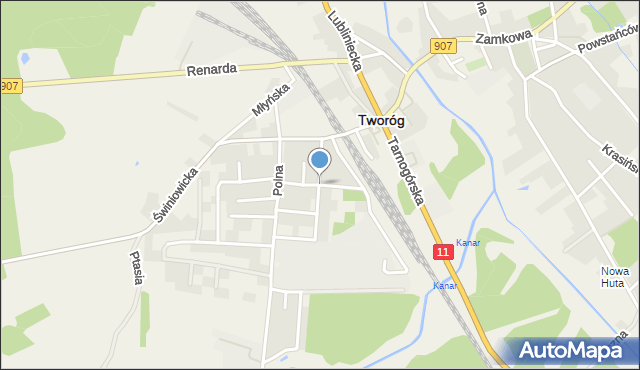 Tworóg, Słoneczna, mapa Tworóg