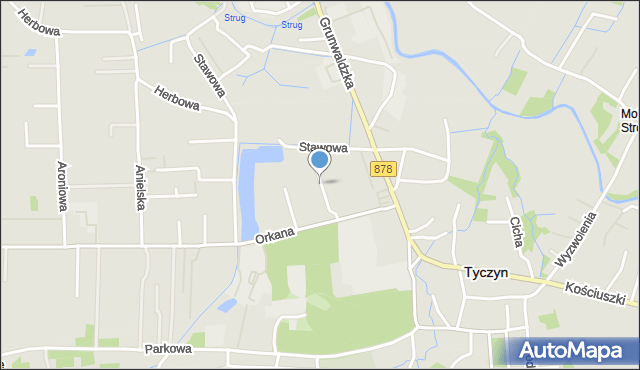 Tyczyn powiat rzeszowski, Słoneczna, mapa Tyczyn powiat rzeszowski