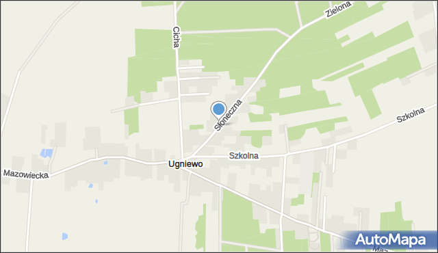 Ugniewo, Słoneczna, mapa Ugniewo