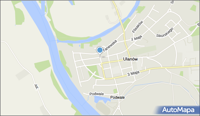 Ulanów powiat niżański, Słowackiego Juliusza, mapa Ulanów powiat niżański